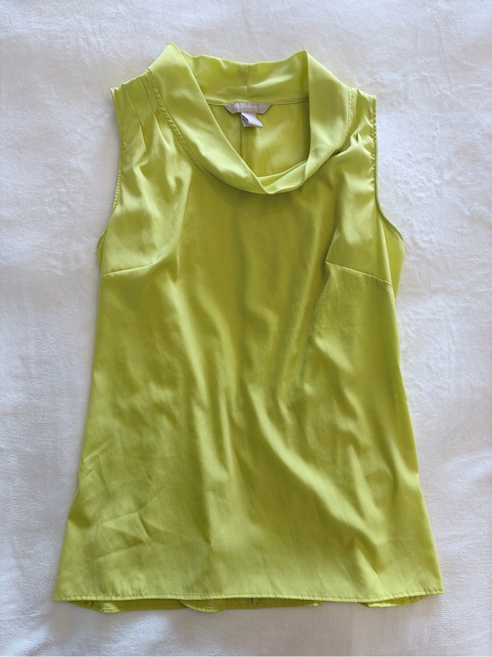 Banana Republic Sleeveless Cowl Neck Top in Lime Green